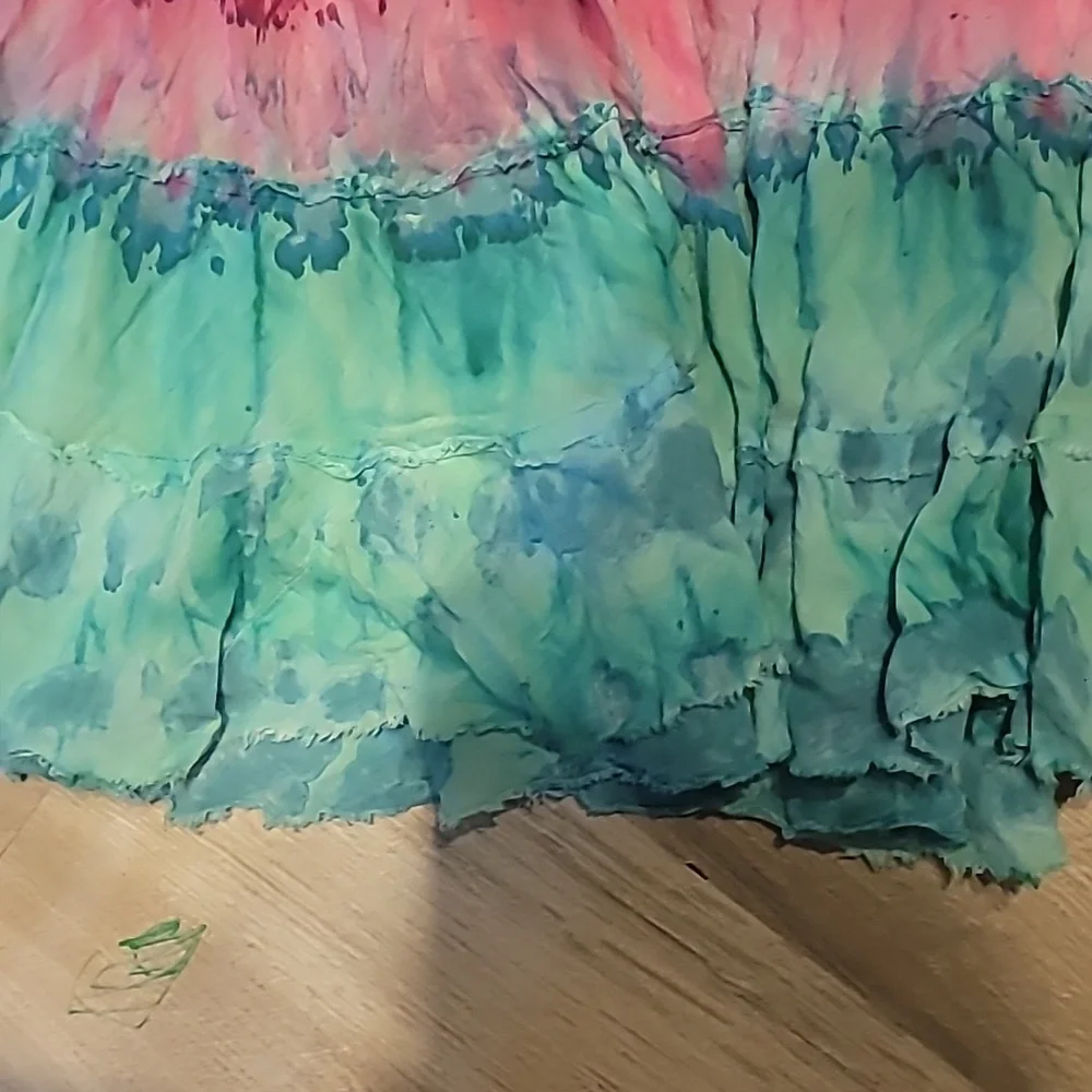Sacred Threads Tye Die Boho Flowy Hippie Tiered Skirt 100% Cotton Size XL - Picture 4 of 6